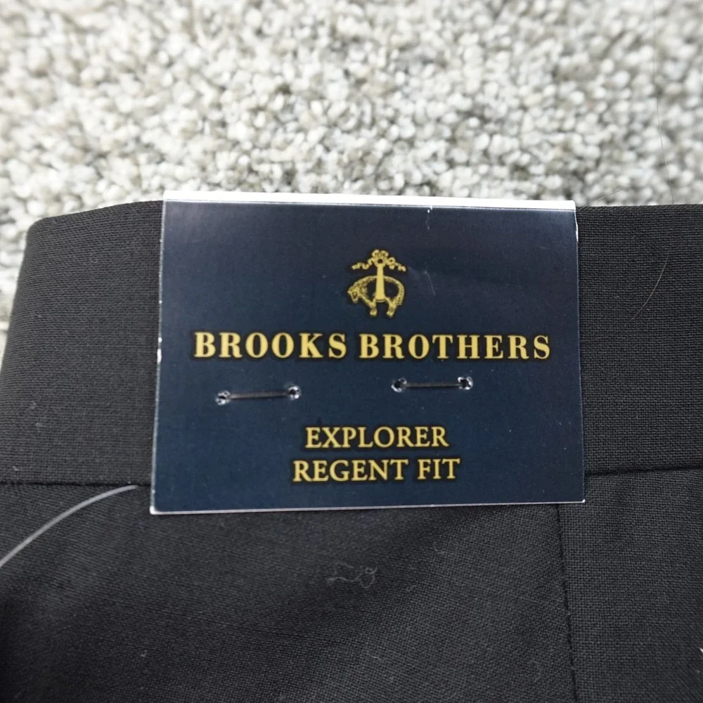 NEW Brooks Brothers Pants Mens 36X30 Black Wool Regent Explorer Trouser Slacks‎